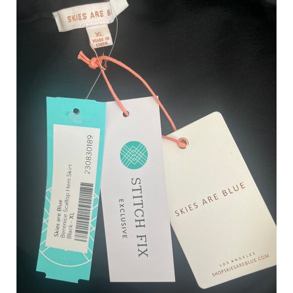 SKIES ARE BLUE ELASTIC WAIST PULL-ON STRAIGHT/PENCIL SKIRT, WOMENS, XL, BLACK - Picture 8 of 10